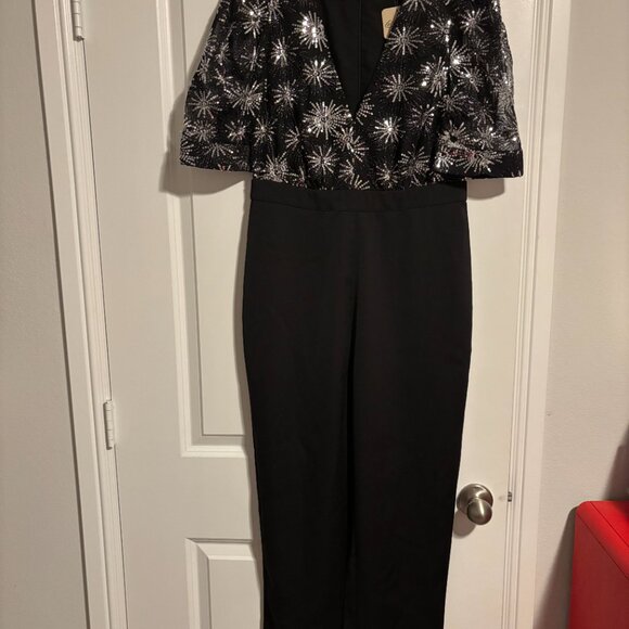 Adelyn Rae x Nuuly Sequined V-Neck Jumpsuit NWT - Picture 3 of 6